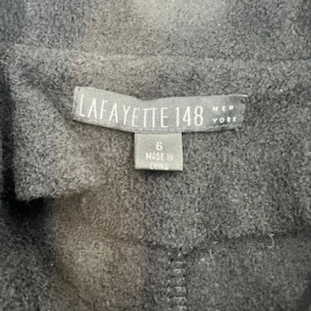Lafayette 148‎ New York Womens black 100% Boiled Wool Stand Collar Jacket Size 6 - Picture 4 of 15